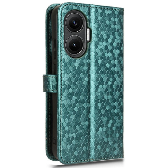 Etui z klapką do Xiaomi Poco F7 Wallet Rhombus - zielone