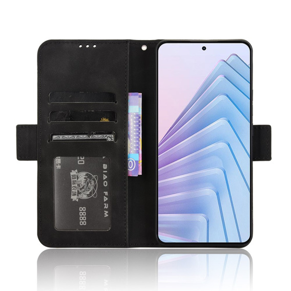 Etui z klapką do Xiaomi Redmi Note 14 4G, Card Slot, czarne