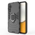 Zestaw Etui do Samsung Galaxy A34 5G, pancerne KickStand z ringiem, czarne + Szkło