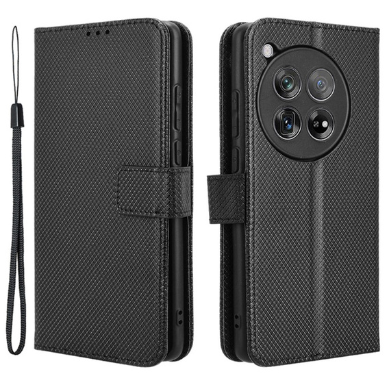 Etui z klapką do OnePlus 12 5G, Wallet Smart Magnet, czarne