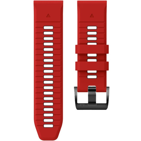 Pasek Silikonowy QuickFit do Garmin Fenix 22mm, Czerwony / Czarny