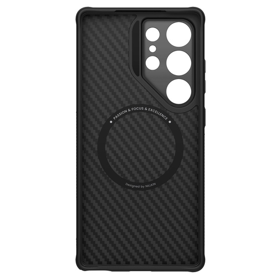 Etui do Samsung Galaxy S25 Ultra, pancerne Nillkin, Carboprof Case, do Magsafe, czarne