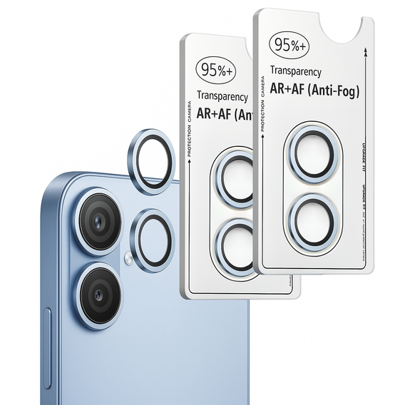 2x Szkło na aparat ERBORD OPTIK Pro do iPhone 17, niebieskie