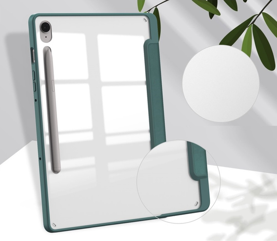 Etui do Samsung Galaxy Tab S9 FE / S10 FE, Smartcase Hybrid, z miejscem na rysik, ciemnozielone