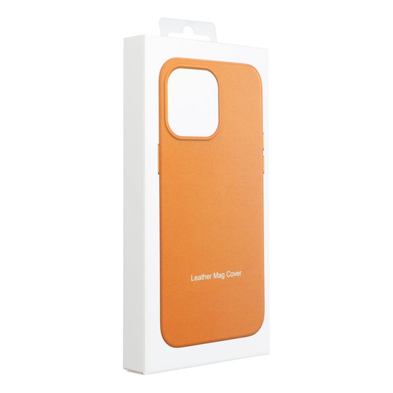 Etui Leather Mag Cover do iPhone 14 Plus, Pomarańczowy