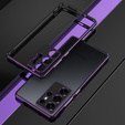 Etui bumper z metalową ramką do Samsung Galaxy S25 Ultra – fioletowe