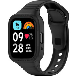 Pasek Silikonowy z Etui do Xiaomi Redmi Watch 3 Active, Czarny
