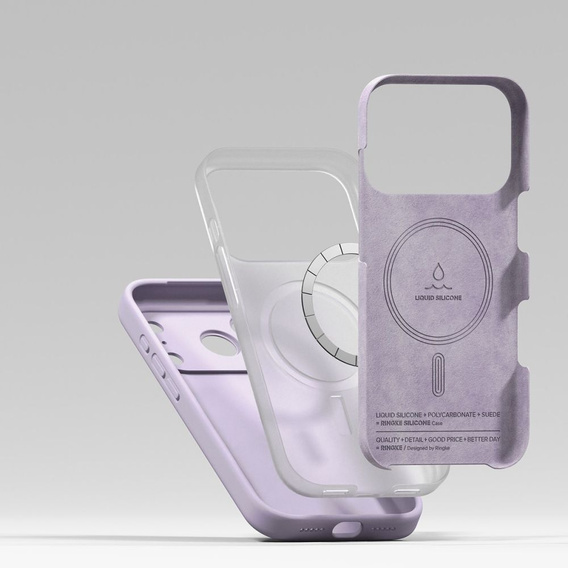 Etui Ringke do iPhone 17 Pro, Silicone MagSafe, Light Purple