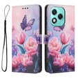 Etui portfelowe do Honor 400 Lite – różowy kwiat i motyl