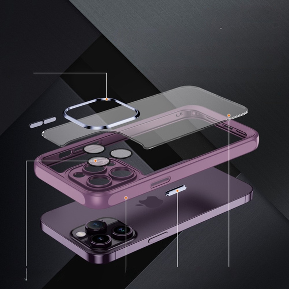 Etui do iPhone 13 Pro Max, ERBORD Impact Guard, fioletowe