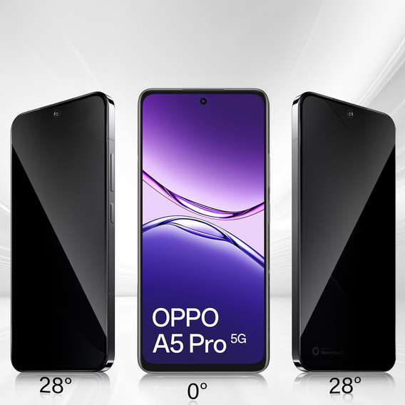 2x Szkło Prywatyzujące do Oppo A5 Pro 5G, ERBORD Anti-Spy Hartowane