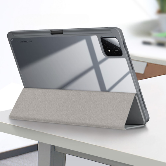 Etui do Xiaomi Pad 6S Pro 12.4, Smartcase Hybrid, z miejscem na rysik, szare