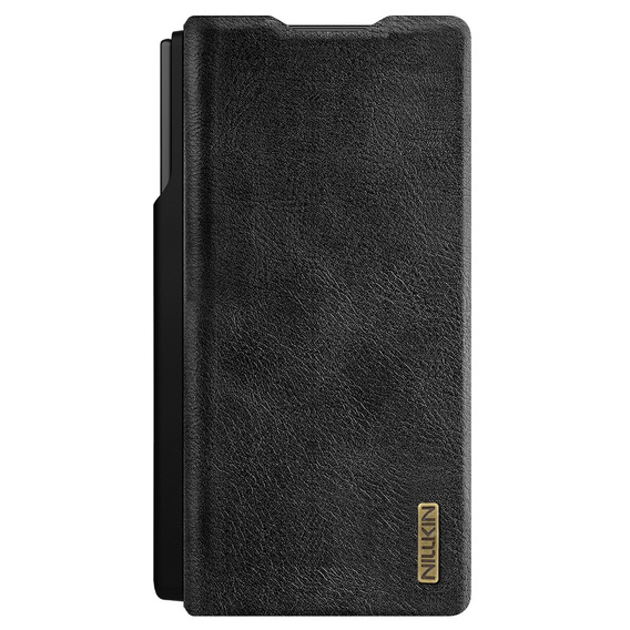 Etui z klapką NILLKIN do Samsung Galaxy Z Fold7, CamShield Qin Pro, skórzane z rysikiem, czarne