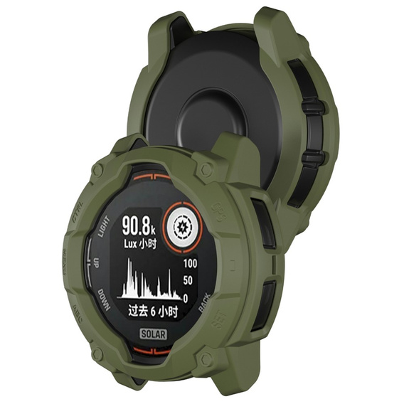 Osłona ochronna z TPU do Garmin Instinct 3 Solar / Instinct 3 AMOLED 45mm – zielona