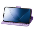 Etui z klapką do Xiaomi 14T Pro, Butterfly, fioletowe