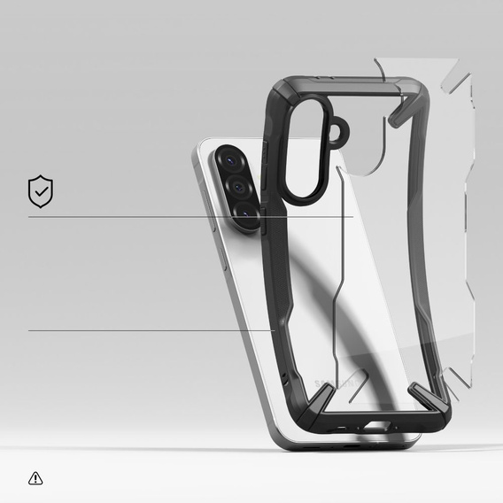 Etui Ringke Fusion X do Galaxy A36 / A56 5G, Czarne + Szkło Hartowane 9H
