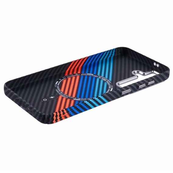 Etui do Samsung Galaxy S25, Carbon Fiber MagSafe, granatowe