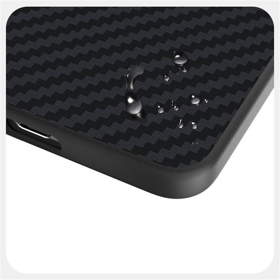 Etui do Samsung Galaxy S25 Edge, ABEEL Efekt karbonu, do MagSafe, czarne