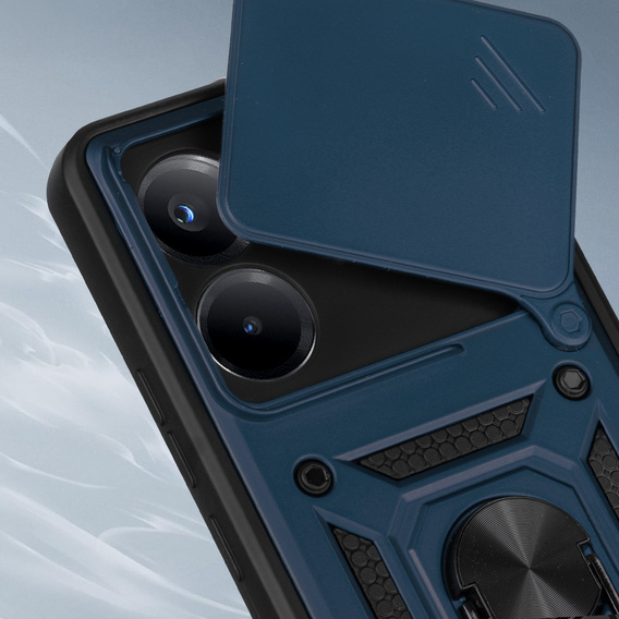 Etui pancerne do Xiaomi Redmi Note 14 4G, CamShield Slide, niebieskie