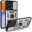 Zestaw Etui pancerne do Infinix Note 30 Pro, CamShield Slide, srebrne + szkło