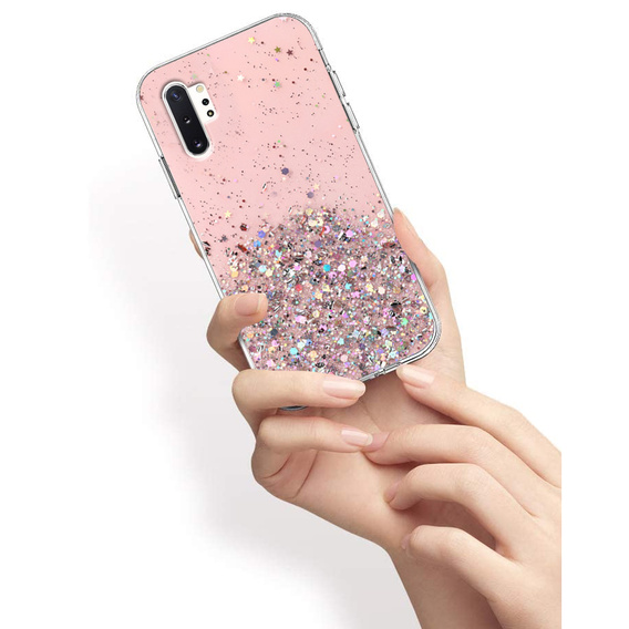 Etui do Samsung Galaxy Note 10 Plus, Glittery, różowe