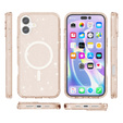 Etui do iPhone 17, do MagSafe, brokatowe, półprzezroczyste złote