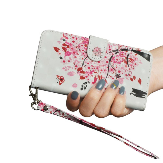 Etui Wallet do Xiaomi Redmi 9A, Light Spots Decor, Cat and Tree