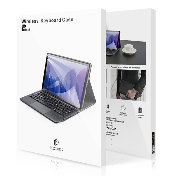 Etui z klawiaturą do Samsung Galaxy Tab S10 Lite / S10 FE / S9 FE / S9, Dux Ducis Pen Slot TouchPad Leather, czarne