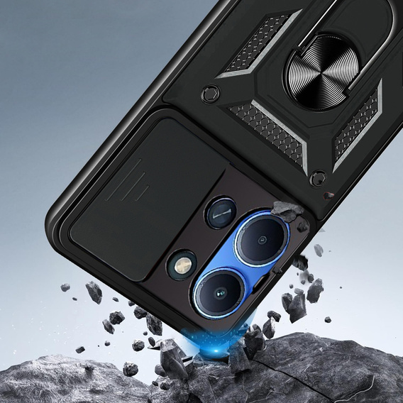 Etui pancerne do Xiaomi Redmi 15C 4G/LTE, CamShield Slide, czarne