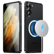 Etui z ochroną aparatu do Samsung Galaxy S21 FE 5G, CamShield MagSafe, przezroczyste / czarne