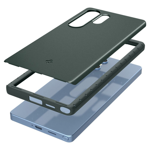 Etui Spigen do Samsung Galaxy S25 Ultra, Thin Fit Mag, Zielone + Szkło hartowane 9H