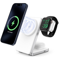 Składana Ładowarka indukcyjna Qi2 3w1 15W do iPhone/Apple Watch/AirPods 1/2/AirPods Pro, biała