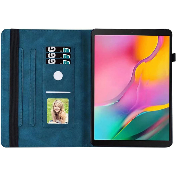 Etui do Samsung Galaxy Tab S10 Lite / S10 FE / S9 FE, Wallet Pen Slot, butterflies, Niebieskie