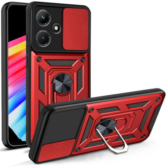 Etui pancerne do Infinix Hot 30i, CamShield Slide, czerwone