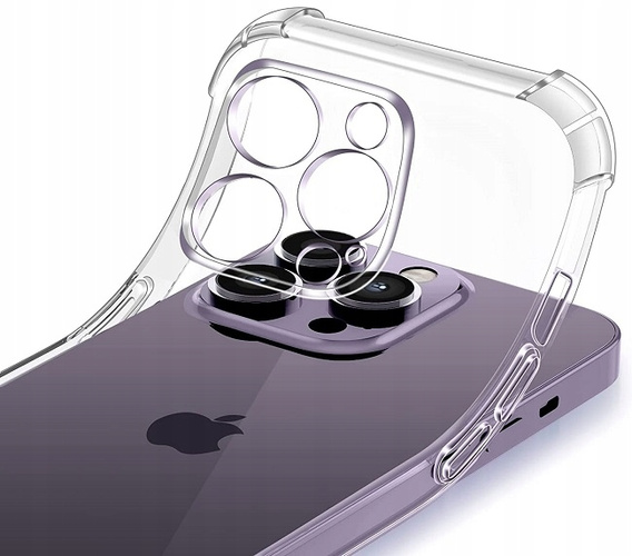 Etui do iPhone 15 Pro, Anti-Shock, przezroczyste + Szkło 9H
