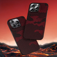 Etui do iPhone 16 Pro Max, Aramid Fiber MagSafe, czerwone