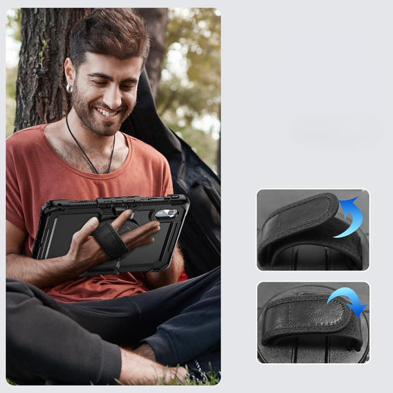 Etui pancerne do Lenovo Idea Tab 11" 2025 TB336FU TB336ZU, ochronne 360 z miejscem na rysik, czarne