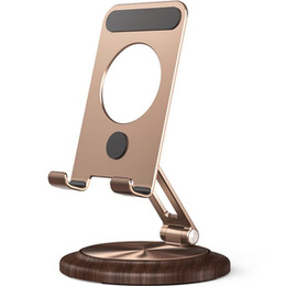 Uniwersalna aluminiowa podstawka BONERUY na tablet / do telefonu, obrotowa, brązowa