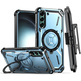 Etui do Samsung Galaxy S23 Plus, Heavy Duty Ring Belt Clip, niebieskie