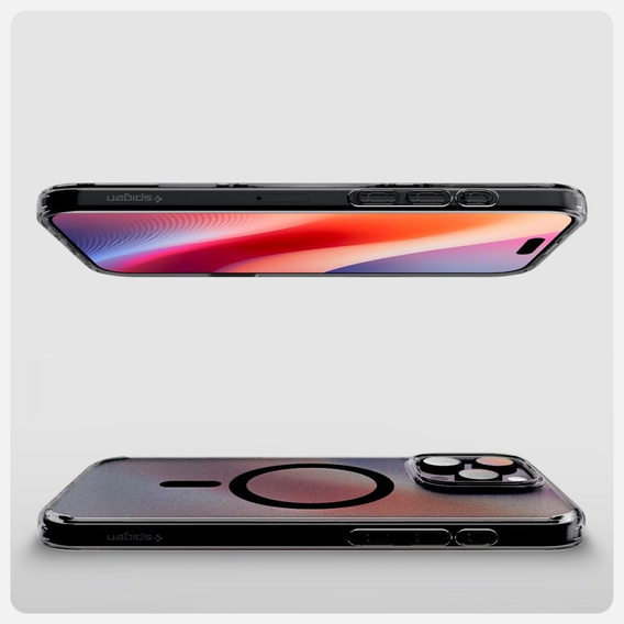 Etui z MagSafe Spigen do iPhone 16 Pro Max, Ultra Hybrid "T", matowe przezroczyste / czarne + Szkło Hartowane 9H