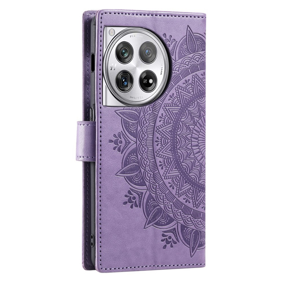 Etui z klapką do OnePlus 12 5G, Mandala, fioletowe
