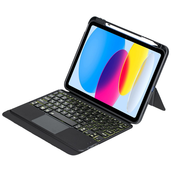 Etui z klawiaturą do iPad 10.9" 2022 (10 gen.) / iPad 11" 2025 A16 (11 gen.), keyboard Pen Slot, czarne