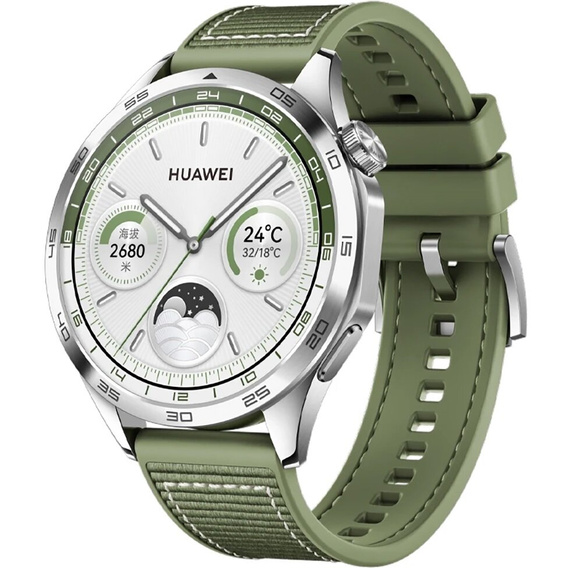 Pasek silikonowo nylonowy Uniwersalny 22mm, Zielony
