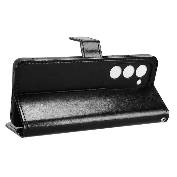 Etui z klapką do Oppo A5 5G / A5m, Crazy Horse Wallet, czarne