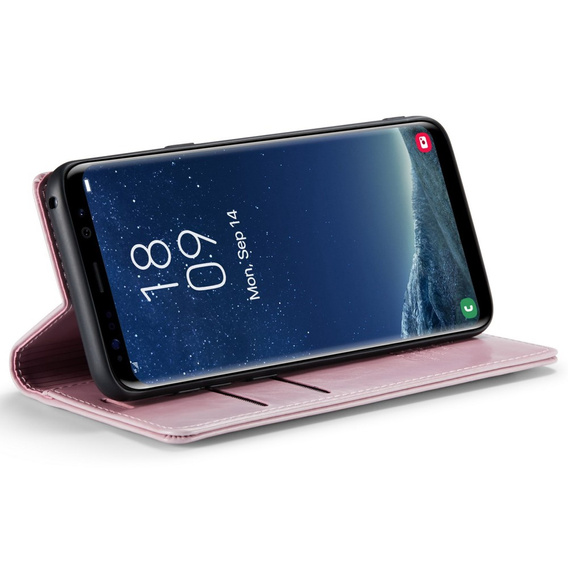 Etui z klapką CASEME do Samsung Galaxy S8, Waxy Textured, różowe