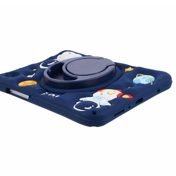 Etui silikonowe dla dzieci do Samsung Galaxy Tab A11/A9, z paskiem, Pancerne, Astronauta, Granatowe