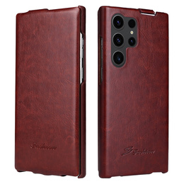 Etui do Samsung Galaxy S25 Ultra, z klapką pionową – brązowe