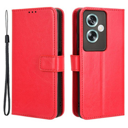Etui z klapką do Oppo A79 5G, Crazy Horse Wallet, czerwone