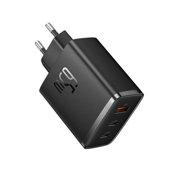 Baseus Cube Pro – uniwersalna ładowarka 65 W (2× USB‑C + 1× USB‑A), czarna