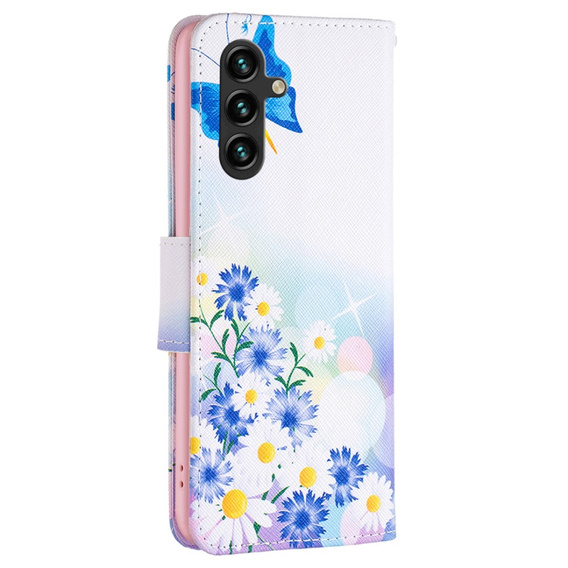 Etui z klapką do Samsung Galaxy A05s, Wallet, Butterfly & Flowers białe